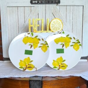 🆕 Kate Spade New York Lemon Melamine Accent Plates 🍋